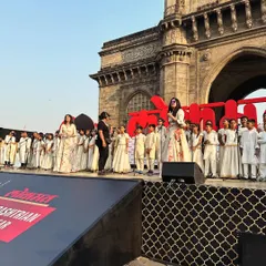 Our students performing on a grand stage at the Gateway of India for the Lokmat Maharashtrian of the Year awards. It was an iconic setting for an unforgettable performance.