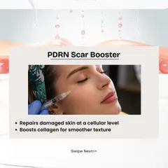 PDRN Scar Booster is a powerful tool for repairing damaged skin. It works at a cellular level to boost collagen, which is essential for smoothing the texture of acne scars and improving overall skin health.