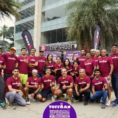 A group photo from the Tuffman "Greet, Meet & Eat" event. It's always great to connect with the larger running community in Bangalore.