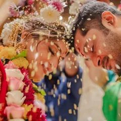 Another beautiful shot from the wedding ceremony, capturing the love and happiness of the couple.