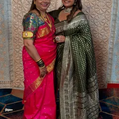 A tribute to my beautiful maa. Standing next to her in this photo, I am wearing her green wedding saree, while she is in a vibrant pink silk. Her grace and style are my biggest inspiration.