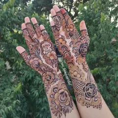 A stunning design I created for my bestie. It was so special to include the "Bhai ki Sagai" text inside a floral motif for her brother's engagement.