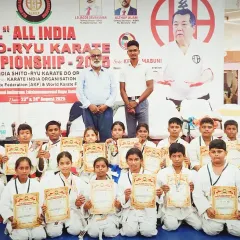 I am so proud of my young warriors! This is our team after a successful run at the 1st All India Shito-Ryu Karate Championship. Seeing them with their certificates and medals is the greatest reward for a coach.