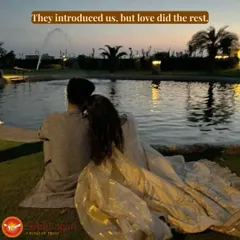A couple enjoys a quiet evening by the water, a serene moment of togetherness. We believe love in an arranged marriage grows through these peaceful, shared experiences.
