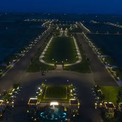 This aerial view of the Janpath estate showcases my approach to large-scale housing developments. The street and landscape lighting is designed for safety, navigation, and creating a cohesive, premium community atmosphere.