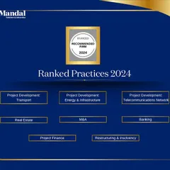 IFLR1000 has recognized our firm's capabilities across eight distinct practice areas in its 2024 guide. This image displays our rankings in sectors such as Project Development, M&A, and Banking, underscoring our comprehensive financial and corporate law services.