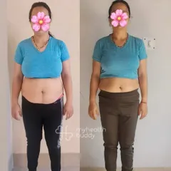 This postpartum mom lost 9 kgs in 6 months. She balanced sleepless nights and a demanding schedule by staying consistent and positive. Her journey is a testament to the mental resilience you build alongside physical strength.