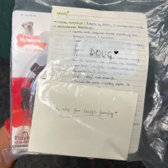 A glimpse into my journey. This ziplock bag contains notes from my time at dog training school in the USA, a reminder of the dedication it took to get here.