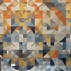 This view shows how the tile panels look when installed from floor to ceiling. The seamless application of these lightweight foam tiles results in a continuous, impactful pattern that completely redefines the room.