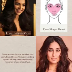 For a heart-shaped face, haircuts that soften a wider forehead and add fullness at the jaw are ideal. Messy layers and long, layered curls bring balance and flattering movement to this face shape.