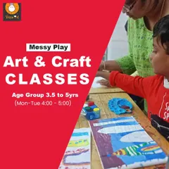 Messy play is essential for development! Our art and craft classes for ages 3.5 to 5 are designed to be fun, engaging, and a little bit messy. Join us to let your child's imagination run wild.