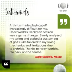 A testimonial from a client with arthritis who was able to get back on the course after I crafted a custom set of clubs tailored to his physical limitations and swing mechanics.