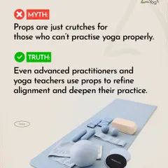 This graphic busts the myth that props are crutches. The truth is, even advanced teachers use props to refine alignment and deepen their practice.