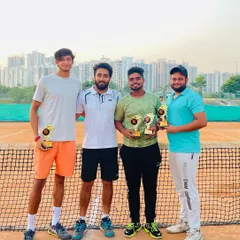 Celebrating the winners of our men's tennis tournament. Congratulations to the champions and a big thank you to all the players who made the event a huge success.