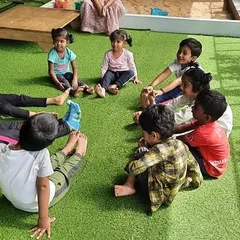 Celebrating World Yoga Day at Siksha. We guide children through simple asanas, which helps improve their flexibility, balance, and concentration. It's a wonderful way to connect mind and body.