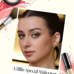 This graphic represents a Blliis Special Makeover. It combines a finished portrait with artistic elements to convey the creativity and polish we bring to our work.