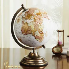 Our classic world map globe with an antique finish and a metal stand. This is a consistently popular item for corporate gifting, symbolizing global reach and ambition.