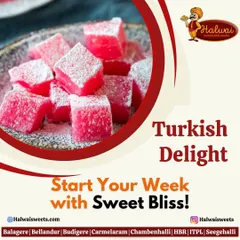 Start your week with sweet bliss. My Turkish Delight is a soft, chewy treat that adds a bit of exotic sweetness to your day.