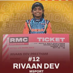 Rivaan Dev of Msport, our 2024 Micro Max National Champion, proves that talent has no age limit. He secured his ticket to the international Grand Finals, showcasing the global opportunities available even for our youngest racers.