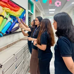 Our teachers preparing the classroom environment. They put so much thought and care into creating a space that is not only beautiful and inviting but also rich with learning opportunities.