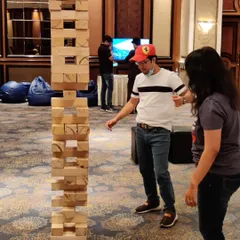 The tension is real with our Giant Wooden Block Stacker game! It’s a fantastic indoor activity that tests nerves, strategy, and teamwork. Watching the tower get taller and wobblier gets everyone invested and cheering each other on.