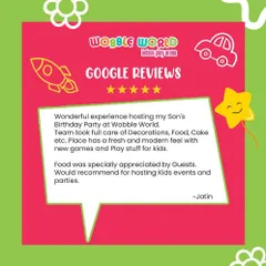 Jatin shares his wonderful experience hosting his son's birthday party, praising the decorations, food, cake, and the fresh, modern feel of the place.