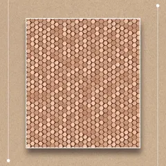 A warm metallic honeycomb tile created for the Seema Gujral store. Each hexagon reflects intention, bringing quiet luxury and delicate texture to the space.