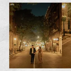 A romantic walk down a quiet, lamp-lit street in Mumbai. This shot captures the magic of the city at night.
