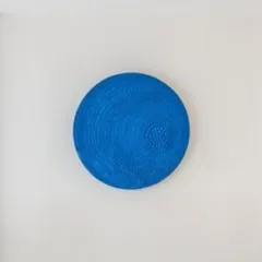A hint of blue, a touch of Goa. This simple, textured blue art piece is a teaser for a larger project, showcasing how a single color and material can evoke the feeling of a place.