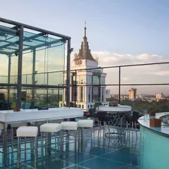 The stunning daytime view from Skyye at UB City before a sundowner set. This venue is truly one of a kind.