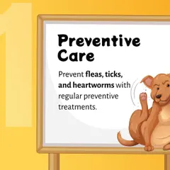 Preventive care is the first line of defense against common parasites. We explain the importance of regular treatments to protect your pet from fleas, ticks, and heartworms, which can cause serious health issues.