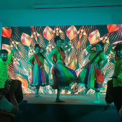 Our dancers performing a vibrant folk routine for farmers at a new product launch event. We tailor our performances to suit the audience and the occasion, bringing color and energy to every stage.