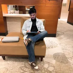 Here I am working on a digital sketch while traveling. The iPad and Procreate are my go to tools for staying creative on the move.