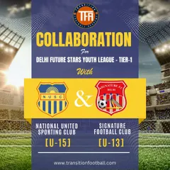 Announcing my collaboration with National United Sporting Club (U-15) and Signature Football Club (U-13) for the Delhi Future Stars Youth League. Together, we are fostering the next generation of football heroes.