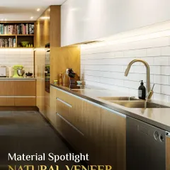 Material Spotlight: Natural Veneer. There's an unmistakable elegance to the rich, warm grain of real wood. We use premium veneers to bring a thoughtful and timeless sense of luxury to our projects.