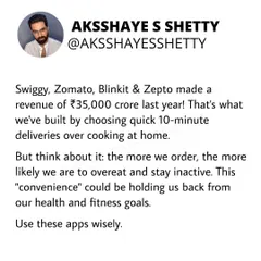 The rise of 10-minute delivery apps offers convenience, but it can also encourage overeating and inactivity. It's a powerful tool, but it's crucial to use these apps wisely to stay on track with your health goals.