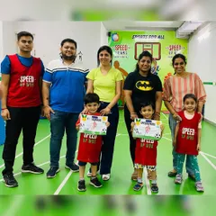 The 'Most Valuable Kid of the Month' award goes to Parth. Here he is with his family and our team, celebrating his great achievement.