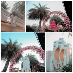This collage captures the beautiful details and decor of the wedding venue, setting the stage for the grand celebration to come. It showcases the thought and effort put into creating a magical atmosphere.