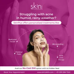 Humid weather can be tough on acne-prone skin. I provide personalized treatments like medicated facials and acne laser therapy to manage breakouts and maintain clear skin during challenging seasons like the monsoon.