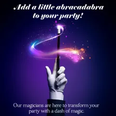 Add a little abracadabra to your party with one of our professional magicians. A magic show is a fantastic way to leave guests of all ages spellbound and entertained.