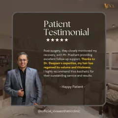 "My hair has regained its volume and thickness." This testimonial highlights the importance of our post-surgery support, where my team and I closely monitor recovery to ensure outstanding results.
