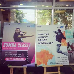 Posters from a weekly corporate Zumba and dance workshop I conduct. Spreading happiness and fitness in the workplace is a passion of mine.