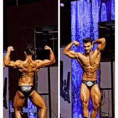 Front and back poses showing the complete package. A winning physique needs to be impressive from all angles, showcasing both muscle mass and sharp conditioning.