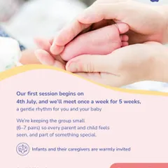 Our Nesting Circle is a 5 week program where we meet once a week to explore a gentle rhythm with your baby. Led by trained Neuro Dramatic Play practitioners, it's a warm invitation for infants and their caregivers to connect.