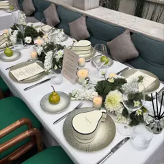 The table setting at the exclusive Jo Malone London event was absolutely dreamy. My live engraving service was part of this luxury experience, seamlessly blending in with the brand's elegant aesthetic.