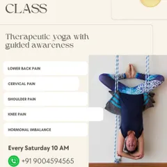 My yoga therapy classes are designed to address specific, persistent issues. I provide guided, therapeutic practices for anyone dealing with lower back pain, cervical and shoulder tension, knee discomfort, or hormonal imbalances.