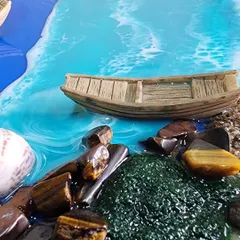 Another angle of the seascape in progress. The details are starting to come to life.