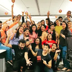 Another angle of the fantastic energy at our Amazon Zumba event. We took over the office space to create a fun, judgment-free zone where everyone could move, sweat, and smile together.