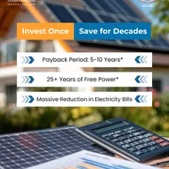 An investment in solar is an investment in decades of savings. Our solutions are designed for a quick payback period, after which you can enjoy over 25 years of significantly reduced or even free electricity, securing your financial future.