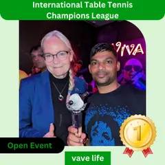 I am proud to coach players who succeed on the world stage. Here is my student, Pramod Kumar, after winning Gold in the Open Category at the International Table Tennis Champions League in Singapore.